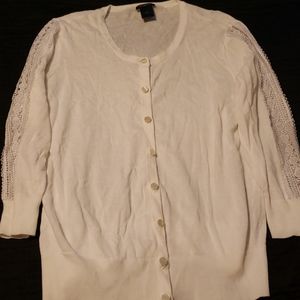 White cardigan 3/4 sleeves